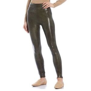 Offline by Aerie Soft Stretch Green Black Crackle Faux Leather Leggings